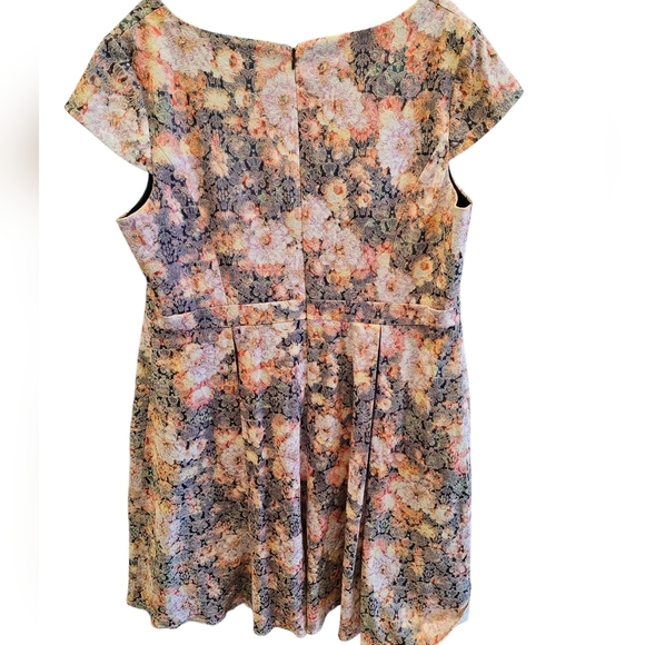 Adrianna Papell Floral Cocktail Wedding Womens Dress - Picture 4 of 9